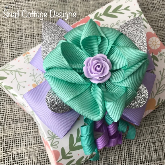 Very cute multiplayer hair bow clip/ elastic - Picture 3 of 4